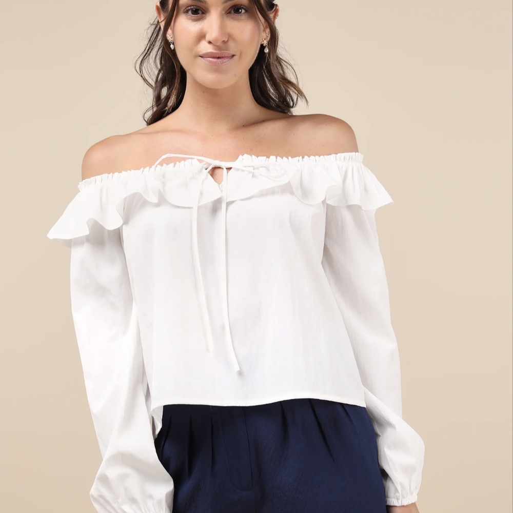 Elegant White Off-Shoulder Top